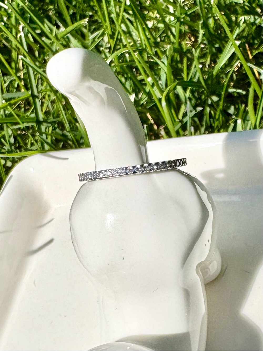 2 Sterling Silver Pavé CZ Rings - stackable - Picture 4 of 7